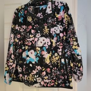 Floral fleece sweater